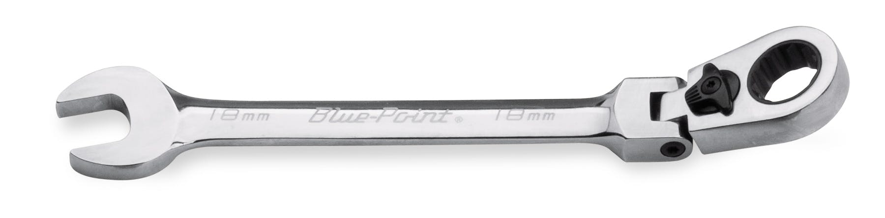 18 mm 12-Point Metric 15° Offset Flex-Head Ratcheting Box/Open-End Wrench (Blue-Point®) | BOERMF18A 18 mm 12-Point Metric 15° Offset Flex-Head Ratcheting Box/Open-End Wrench (Blue-Point®) | BOERMF18A